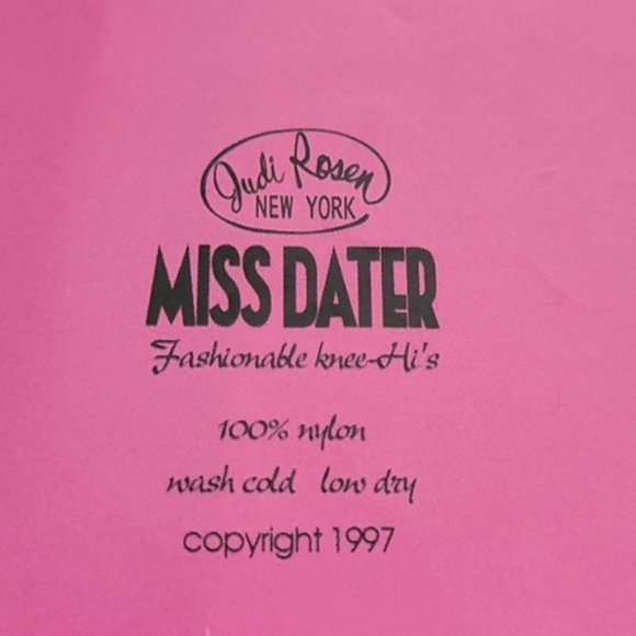 Vintage 1997 Judi Rosen Miss Dater Nylon Knee Hi Socks Stockings Dark Blue - Picture 4 of 4